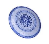 DOITOOL Assiette à Fruits en Céramique Bleu Style Rétro Chinois Motif Dragon, Élégante et Artistique, Sûre pour Conserver et Servir Lors de Mariages et Anniversaires
