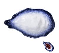 DOITOOL Assiette en Porcelaine Style Coquille D’huître 7,5 Pouces Bleu Neige, Plateau de Collation pour Fruits et Salades, Récipient Alimentaire Fonctionnel pour Restaurant et Maison,