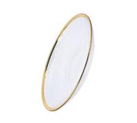 DOITOOL Assiette Verre à Bord Doré Plate Multifonction pour Fruits Salades et Snacks Légère et pour Maison