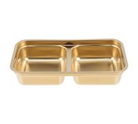 DOITOOL Assiettes à Condiments Cuisine en Acier Inoxydable Double Compartiment et Double Grille, Faciles à Nettoyer, pour Barbecues en Plein Air et Dîners en Famille