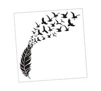 DOITOOL Autocollant Mural Oiseaux Motif Plume en Pvc, Adhésif Doux et Étanche, Décoration Chic pour Cloison en Verre ou Café, Créative