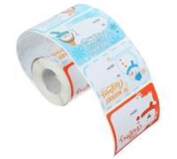 DOITOOL Autocollants Décoratifs de Noël Rectangulaires Multifonction Rouleau de 250 Étiquettes Autocollantes Adhésives pour Emballage Enveloppes et Présents Usage Festif et