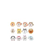 DOITOOL Autocollants Décoratifs pour Photos Mensuels Bébé Design Cartoon Adorable 12pcs en Pvc pour Vêtements et Shower
