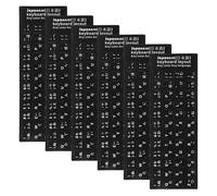 DOITOOL Autocollants Étanche de Remplacement pour Clavier Japonerie en PVC Noir, 6 Feuilles, Faciles à Appliquer pour Clavier Japonais pour Ordinateur Portable