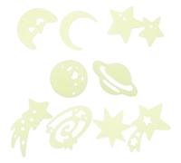 DOITOOL Autocollants Muraux Lumineux Étoiles Et Lune Phosphorescents Décoration Chambre Enfant Stickers Muraux Pour Plafond Et Fenêtre Ambiance Nocturne Apaisante 6 X 4 Cm