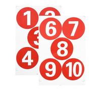 DOITOOL Autocollants Numérotés Pvc Étanches Rouges Grands Chiffres Ronds 1 à 10, 2 Feuilles Autocollants Adhésifs Résistants pour Numéro Maison Extérieur, Étiquettes Tout Usage Bureau