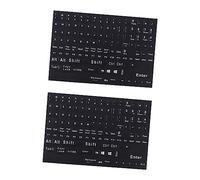 DOITOOL Autocollants pour Clavier Anglais Petit Format, Universels pour Ordinateurs Portables Bureau, Matériau PVC Résistant, Application Facile pour Mise à Jour Clavier Usé, Lot De 2 Feuilles
