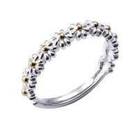 DOITOOL Bague Ajustable pour Femme en Cuivre Design Marguerite Délicat, Style Charmant et Artisanat Fin, pour Soirée ou Bar