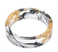 DOITOOL Bague en Résine Feuille D'or, Anneau Créatif et Esthétique, Facile à Porter, Confortable, Style pour Femme Moderne