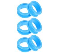 DOITOOL Bague en Silicone Antidérapante pour Ciseaux, Protège-doigts Souple et Facile à Installer, pour Salon de Toilettage, Lot de 6 Anneaux Bleus