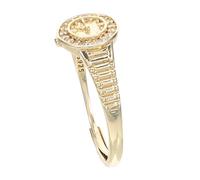 DOITOOL Bague Montre Vintage pour Femmes en Cuivre et Cristaux, Design Ouvert Mouvement à Quartz Haute Précision, Anneau Réglable pour Tenue de Bureau ou Quotidienne