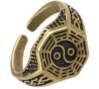 DOITOOL Bague Réglable en Laiton Symbole Tai Chi, Anneau Ouvert Confortable et Skin Friendly, Accessoire Costume pour Soirée Déguisée ou Bal Masqué