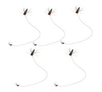 DOITOOL Baguette Magique pour Chat Interactive Embouts de Mouche Réaliste Lot de 5 Recharges Légères et Sûres Accessoire de Jeu Stimulant Instinct de Chasse pour Intérieur