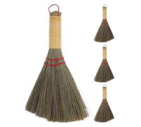 DOITOOL Balai à Main en Paille Naturelle 4pcs, Petite Brosse Légère et Solide pour Nettoyage de Bureau, sous Meubles et Lit