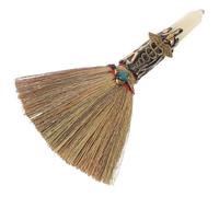 DOITOOL Balai d'autel en cristal, balai de paille portatif, brosse de balayage, fouet d'Halloween, de sorcière, fournitures d'autel de sorcière d'Halloween