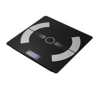 DOITOOL Balance Électronique et Recharge USB de Graisse Corporelle Maison Verre Noir, Précision Élevée pour Amateurs de Fitness et Santé