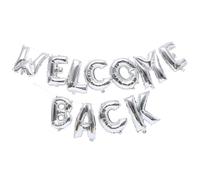 DOITOOL Ballon Aluminium Argenté Lettre Welcome Back pour Décoration Fête Réunion, Photo Backdrop pour Décoration Rentrée Scolaire, 1 Set