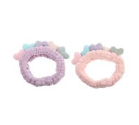 DOITOOL Bandeau pour Cheveux Bain en Coton et Polaire, Élastique et Respirant, Lot de 2 Pièces pour Lavage Visage et Soins Spa