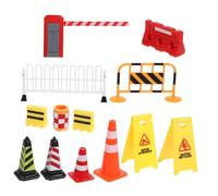 DOITOOL Barrières De Sécurité Routière De Jouets avec Panneaux De Signalisation pour Scènes De Circulation Urbaine Et Modèles De Sécurité Routière