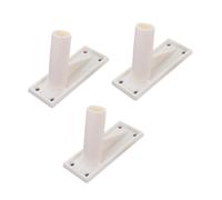 DOITOOL Base de Mât de Drapeau en Plastique Blanc Lot de 3 Supports Réglables pour Installation Murale, Jardin, Balcon ou Véhicule Résistant aux Intempéries pour Affichage Extérieur