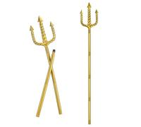 DOITOOL Bâton de Trident Antique en Plastique Or pour Adultes, Accessoire de Costume Réutilisable et Solide, pour Fête Costumée ou Tournage de Film