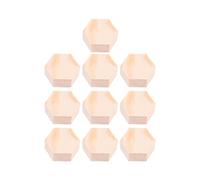 DOITOOL Bloc de Bois Hexagonal en Pin Naturel 10 Pièces, Planche Artisanale Facile à Peindre et Dessiner pour Projets Créatifs et Bricolage