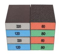 DOITOOL Bloc de ponçage manuel 8 pièces : éponge à poncer grains 60/80/120/220 - bloc de papier de verre flexible et réutilisable pour ponçage à sec ou humide du bois, des cloisons sèches et du