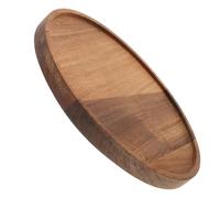 DOITOOL Bois Plateau de Service Style Vintage Tournant Rond Café | Finition Marron Café, Présentation sur Table Basse ou Salle à Manger, pour Thé, et Desserts
