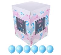 DOITOOL Boîte à Ballons de Révélation du Genre Bleue avec 6 Ballons Bleus Kit pour Shower Décoration Fête Prénatale pour Révéler Bébé Ensemble 1 Boîte Accessoires