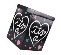 DOITOOL Boîte à Ballons Décorative Noire pour Révélation, Pliable en Papier Épais, 1 Pièce, pour Fête D'anniversaire Bébé, Shower et Célébrations Garçon ou Fille