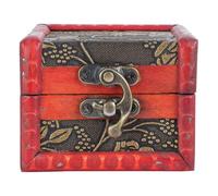 DOITOOL Boîte à Bijoux Vintage en Bois, Organisateur de Petits Trésors Portable, Style Rétro Élégant, Boîte de Rangement Solide Saint-valentin Fête des Mères