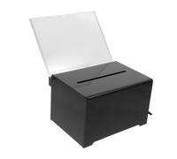 DOITOOL Boîte à Dons Acrylique avec Serrure Boîte à Suggestions Verrouillable Urne pour Collecte de Tickets et Lettres Sécurisée Polyvalente Noire