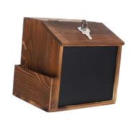 DOITOOL Boîte à Dons Murale en Bois avec Serrure Sécurisée, Tableau Noir Intégré, Boîte à Suggestions avec Fente pour Collecte De Pourboires Et Bulletin De Vote, Installation Murale, Usage Polyvalent