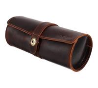 DOITOOL Boîte à Montre en Cuir à 3 Emplacements, Rouleau Mécanique | Couleur Café, pour Bureau et Voyage D'affaires, Maintien Ferme, Toucher Fin, Style Élégant