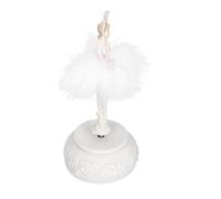 DOITOOL Boîte à Musique Rotative Ballet Girl en Résine Blanche Présent d'anniversaire pour Fille Décoration Artisanale pour Salon Chambre ou Bureau sans Pile Ambiance Romantique