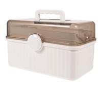 DOITOOL Boîte à Pharmacie Multifonctionnelle en Pp Blanc, Grosse Capacité Trois Couches et Bords Arrondis, Rangement Facile pour Pilules et Cosmétiques à Domicile