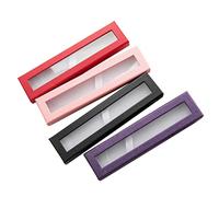 DOITOOL Boîte à Stylos en Papier avec Fenêtre Transparente Lot de 4 Écrits Bureau Rangement Pratique Transparent