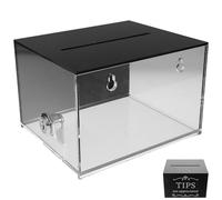 DOITOOL Boîte à Suggestions Acrylique avec Serrure Capacité Spacieuse pour Collecte de Pourboires et Dons Restaurant ou Bar Boîte à Dons Sécurisée pour Tickets