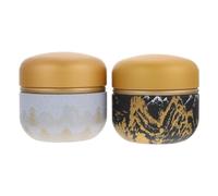 DOITOOL Boite à Thé Japonaise Ronde en Fer, Lot de 2 Pièces, Rangement Facile et Design Délicat pour Maison ou Boutique de Thé