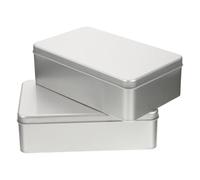 DOITOOL Boite Biscuit Metal en Tôle Argentée, Boîte de Rangement pour Gâteaux Résistance à L'Usure et Capacité Adaptée, Lot de 2 pour Organiser Biscuits et Accessoires