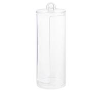 DOITOOL Boîte Cylindrique Transparente en Plastique pour Rangement D'élastiques à Cheveux Couvercle, Design Simple et Moderne, Étanchéité Pratique