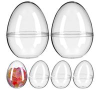 DOITOOL Boîte de Bonbons Lot de 6 Œufs Créatifs pour Pâques en Plastique Transparente de Boule, Multi-usages et Hermétiques, pour Fêtes et Célébrations