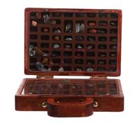 DOITOOL Boîte de Rangement Bois Compartimentée pour Pierres et Minéraux Coffret de Collection Vintage pour Cailloux Cristaux et Objets Précieux