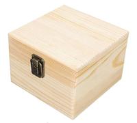 DOITOOL Boîte de Rangement en Bois Inachevée 14X14X10 CM Serrure Petite Boîte à Bijoux Vierge pour Bricolage Coffret Artistique DIY pour Organisation Maison et Bureau