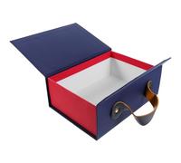DOITOOL Boîte de Rangement Présent Petite Taille Bleue avec Couvercle Rabattable, Boîte en Carton Portable pour Emballage Fête, Rangement Bijoux et Souvenirs, Étui Présent
