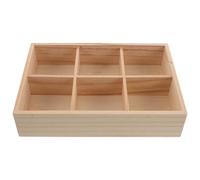DOITOOL Boîtes de rangement pour sachets de thé en bois - Coffret de rangement à 6 compartiments pour sachets de thé, tiroirs, étagères, coin café, accessoires pour de sucre