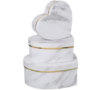 DOITOOL Boîtes en Carton Forme de Cœur pour Mariage, Lot de 3 Pièces Légères Surface Lisse, Design Simple et Élégant pour Fête de Mariage