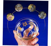 DOITOOL Bol Bouddhiste Doré Cristal Bol Eau Sacrée avec Motifs Auspices Résistant et Écologique pour Temple Maison Bureau Yoga