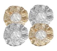 DOITOOL Bonnet en Papier D'aluminium pour Soins Capillaires, 4 Pièces Bande Élastique, Réutilisable, pour Traitements de Coloration et Soins en Salon