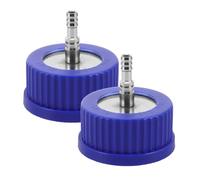 DOITOOL Bouchon Plastique Bleu pour Bouteille de Fermentation avec Double Sortie, Joint Fiable en Métal et Plastique, Lot de 2 Pièces pour Culture et Recherche